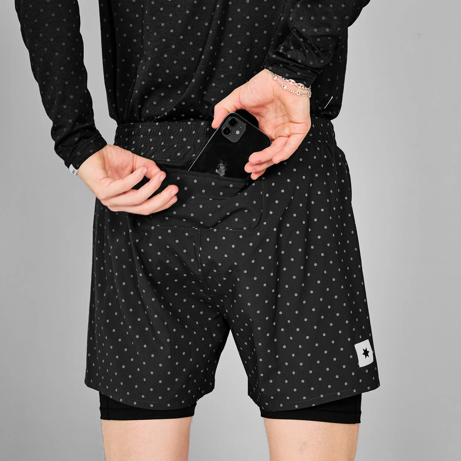 Reflective Polka 2 In 1 Pace Shorts 5" - Image 6